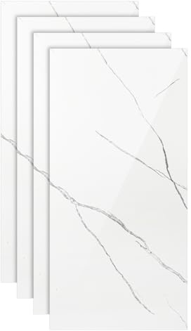 Vkechh YB003 - Pannello da parete in PVC, 120 x 60 cm, effetto marmo, 8 pezzi, rivestimento da parete in PVC, pannelli da parete per bagno, doccia, cucina, parete posteriore impermeabile