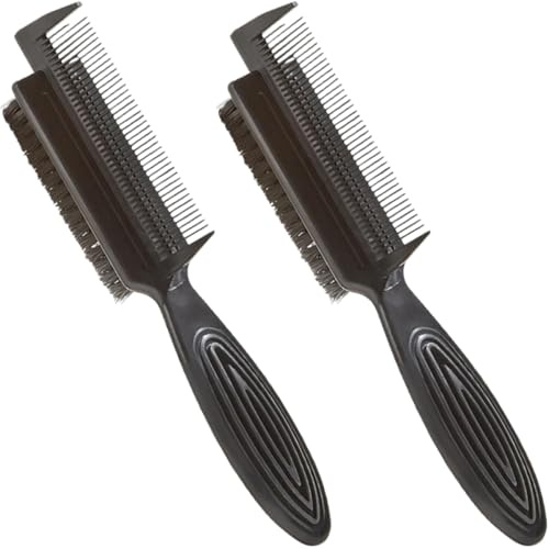WESIEVYA Cepillo de Pelo Duro Doble Cara 2 Piezas Cerdas de Nylon para Limpiar Peines y Cepillos, Ligero y Adecuado Tipo y Longitud de Cabello en Casa o Hotel