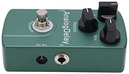 Tbest Pedal de Retardo Analógico para Guitarra Eléctrica Pedal Monobloque True Bypass con Retardo de Circuito Analógico Cálido Diseño de Metal Compacto para Presentaciones en Vivo