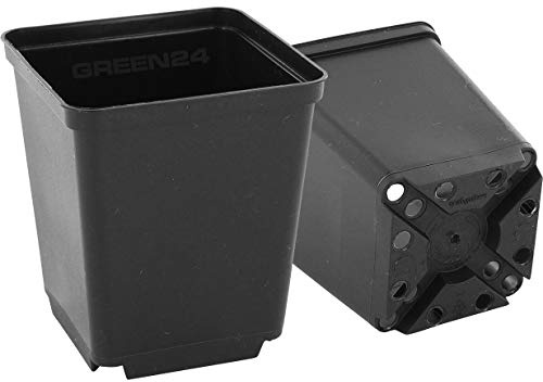GREEN24 20 Stück Pflanztöpfe Vierecktopf 9x9x9,5 cm Profi Anzuchttopf Pflanztopf Blumentopf Vierkant-Töpfe