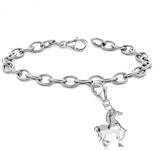 15cm Armband mit Pferd Charm 925 Echt Sterling Silber Anhänger Jungen Kinder Mädchen