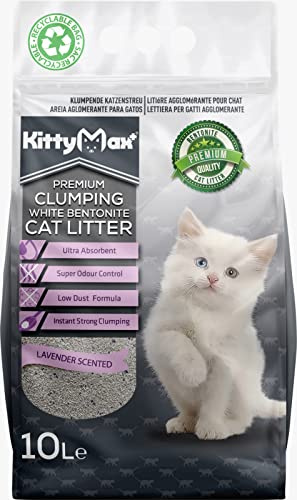 KittyMax Klumpströ, kattströ, super premium lavendel 2 x 10 l, 100 % bentonite