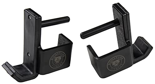 Signatur Fitness J-krokar SF-3 1 pund kapacitet 3 tum x 3 tum Power Cage Squat-ställ, svart