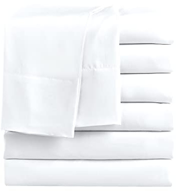 FreshCulture Twin Flat Sheets Only, Pack of 6, Soft Microfiber Bedding Sheets for Home, Salons, Hotels, Bulk Flat Sheets Only Twin Size (White)