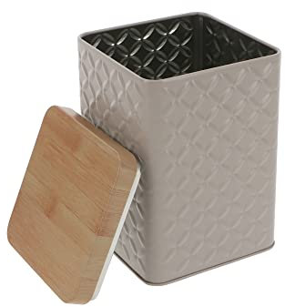Aufbewahrungsdose Metall mit Deckel/Vorratsdose 10x10x16 cm/ca. 1,5 l Fassungsvermögen/Für Kekse, Kaffeepads, Mehl oder Nudeln