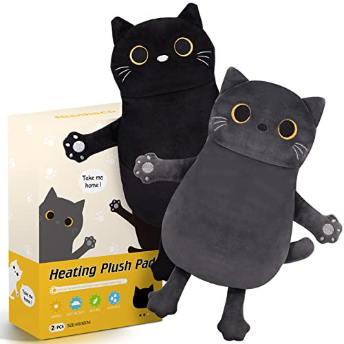 2 Pack Microwave Heating Pad for Period Cramps Pain Relief, 16Ă12, Cat