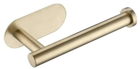 Porte-rouleau de papier toilette couleur or | 3 m solide auto-adhésif en acier brossé effet laiton | À coller/sans perçage nécessaire | Support solide pour rouleau de papier toilette, moderne et