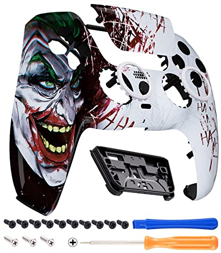 eXtremeRate Luna Coque Manette pour ps5 BDM-010/020/030/040/050,Façade pour ps5 Controller avec Pavé Tactile-Clown Fou