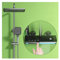 Duschsystem mit Thermostat, Digitalanzeige Duschset Komplettset 4 Funktions Dusche Regendusche Set Duschgarnitur mit Regendusche, Duschkopf, Badewannenarmatur, Bidet Handbrause (Grau)