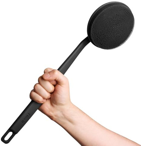 flexii Spazzola esfoliante per la schiena in silicone, spazzola esfoliante per la schiena, spazzola per la pulizia profonda del corpo e rondella posteriore resistente per uomini e donne