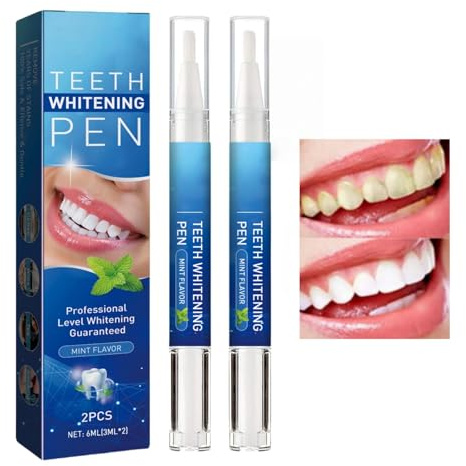 2Pcs Teeth Whitening Pen Kit,Instant Whitening Gel Essence for Stain Removal,Fast & Effective Low Sensitivity Teeth Pen,Travel-Friendly Whiten/ing Gel Pe/n,Brighten Your Smile with Safety Ways