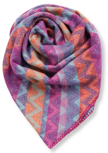 malito – Sciarpa XXL da donna con motivo – Morbida sciarpa triangolare – Sciarpa lunga invernale in cotone viscosa – Stola coperta multicolore S608, Lilla, Taglia unica