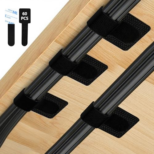 ASTRIgneous 60 Pezzi Fascette Fermacavi da Mettere Sotto la Scrivania Organizzatore Cavi Autoadesive Cable Organizer Cable Management Gestione Cavi per TV, PC, Ufficio, Casa