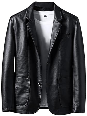 Herrar casual slim fit konstläderjacka vinterkappa med innerfoder för svala dagar urbanstil