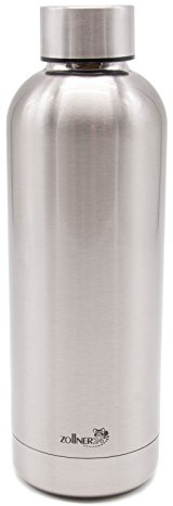 ZOLLNER24 Trinkflasche Edelstahl, 500 ml, BPA frei, Doppelwandig isoliert