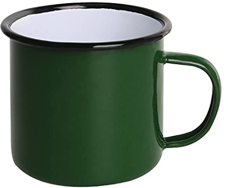 Olympia Enamel Green Black Mug 350Ml 1225Oz Serving Cup Tableware Restaurant 6pc