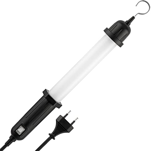 REV Handlampe - Werkstattlampe mit Aufhängehaken, 5m Kabel - ideal für Werkstatt & KFZ, 7W, 320lm, IP54, schwarz
