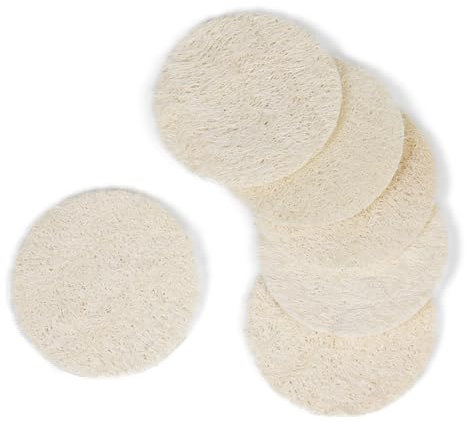 Eco Bath London Cuscinetti esfolianti per il viso in luffa naturale, confezione da 6, esfolianti per il viso, spugna esfoliante per il viso, per una pelle liscia e radiosa