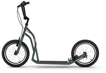 Yedoo S1616 Tretroller - bis 150 kg, mit Luftreifen 16/16 - Kickscooter für Erwachsene mit verstellbarem Lenker, Cityroller (grün)