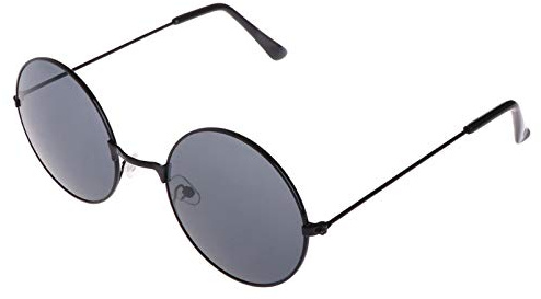 Kizrr Adult - Black Lennon Inspired Retro Hippy Round Circle Sunglasses! Men Woman Boys Girls Unisex