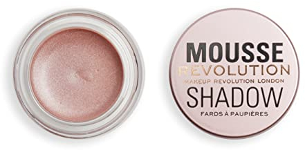 Makeup Revolution Mousse Shadow Light Gold, cremige Farbe für Wangen & Augen, aufgeschlagene, leichte Formel, Creme-zu-Pulver, 4g