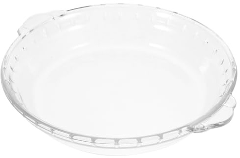Lurrose Glass Pie Dish 8in Round Pie Pan with Handle for Cake, Flan, Tart, Quiches and Roasting Heat Resistant, Microwave Oven Safe
