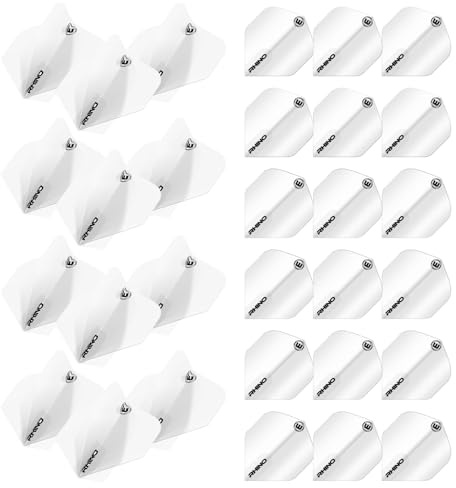 WINMAU Rhino Extra Thick Dart Flights - 10 sets per pack (30 flights in total) (White)