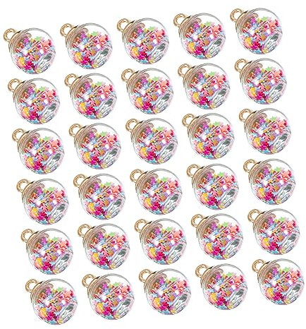 MAGICLULU 60pcs Mini Glitter Balls Star Sequin DIY Decor Jewelry Xmas Tree Pendants Craft Ornaments