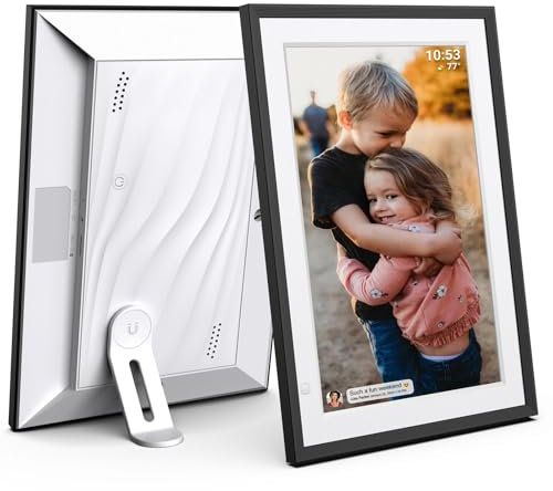 Cytem Digitaler Bilderrahmen 10.1 Zoll mit WLAN & Frameo App, 32GB Speicher, Bewegungssensor, automatische Bilddrehung, IPS Touchscreen 1280x800, SchwarzWeiß