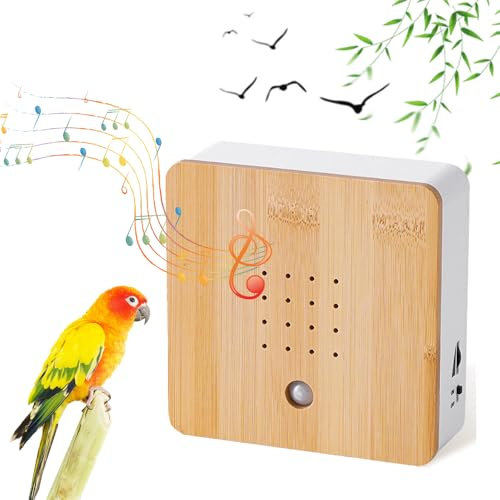 Afenau Vogelgezwitscher Box, Vogelgeräusche Box mit Wandhalterung, Naturgeräusche Box, Vogelgezwitscher Bewegungsmelder, Vogelzwitscher Box, Naturgeräuschebox Vogel Gesang Vogelgesang & Waldquelle