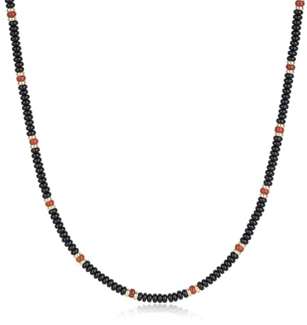 GAVU Naturliga hårstenspärlor herrhalsband, färgglada halsband för män, 55cm, Sten, Onyx Jaspis
