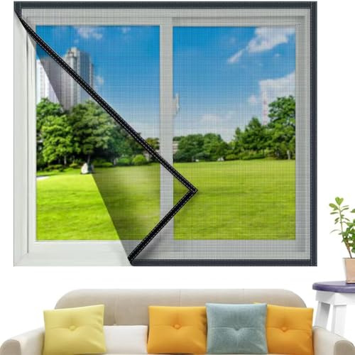 70x110cm DIY Red de Protección para Gatos, Mosquitera Autoadhesiva para Ventanas, Malla Ajustable para Insectos, Malla Transparente para Gatos, Mosquitera