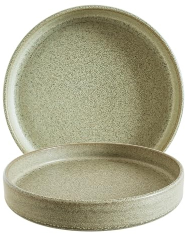 Bonna Adelfa Ripple - Piatti impilabili profondi, 23 cm, set da 6 pezzi, 415 ml, porcellana verde, forno a microonde e lavabile in lavastoviglie, stoviglie moderne per tutti i giorni e la gastronomia