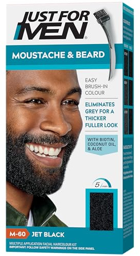 Just for men Moustache & Beard Jet Black Dye, Eliminates Grey, M60