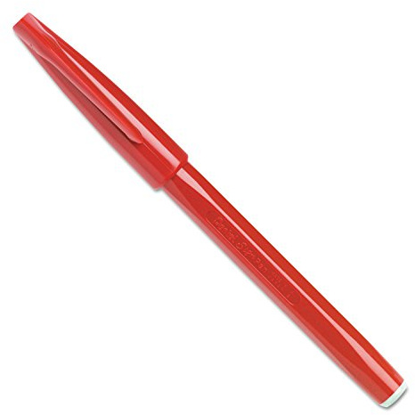Pentel Sign Pen - Red, Pack of 12