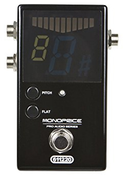 Monoprice Chromatic Pedal Tuner - Black, Normal & True-Bypass Outputs, Easy to Tune Your Bass & Guitars - Stage Right Series