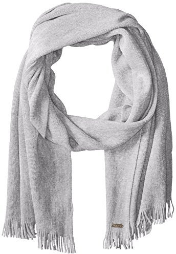 Calvin Klein Women's Fringe Knit Wrap Scarf, Heather Mid Gray, One Size