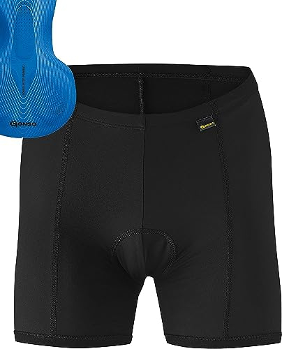 Gonso Sitivo U W, Damen Fahrradunterhose, Passt unter alle Rad-Shorts, Tights mit Sitivo Blue Sitzpolster mit Poron-Elementen, Enganliegende Passform, Schwarz/Blau, Gr. 38