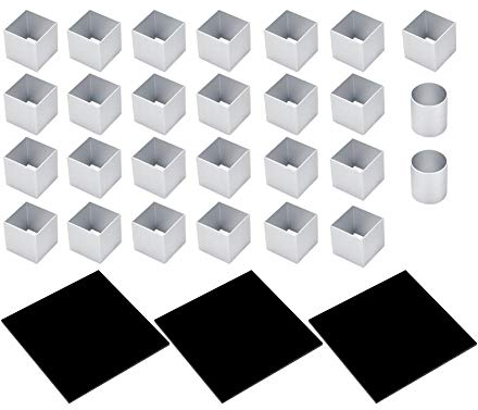 Fdit 3D Metal Cube Cake Mould Three-Layer Rotation Mousse Cake Dessert Bake Strumento per stampi