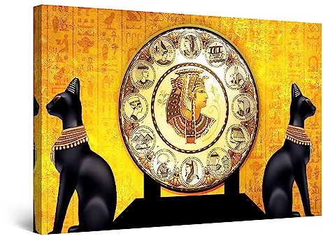 Startonight Quadro su Tela Mito Egiziano - Grandi Quadri Moderni Astratti - Stampe Grande per Soggiorno Stampe Incorniciate 80x120 cm, Decorazione Parete, Idea Regalo Elegante Luminoso al Buio