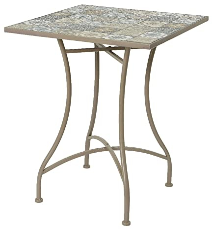 PRG Mosaik-Bistrotisch 'Toulouse', braungrau, Naturstein, 72 x 58 x 58 cm