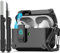 RFUNGUANGO Compatible con Funda AirPods Pro 2/1(2023/2022/2019) con Clip de Bloqueo Seguro, Estuche emergente automático, Cubierta Protectora Dura de Cuerpo Completo a Prueba de Golpes,Negro
