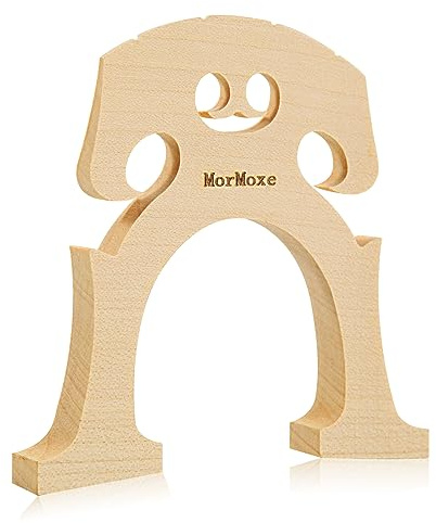 MorMoxe Cello Bridge (Hight 1/2) Size - Hand-Carved Maple, Direct Fit, Fully Adjusted - Expertly Handcrafted & Polished for Perfect Fit - Easy Installation - Replacement Accessory for Cello Parts