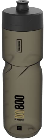 POLISPORT 8645400092 - Bidon vélo du modèle S800 d'une contenance de 800ml. Bouteille d'eau pour Cyclistes sans BPA en Couleur Noir Transparente