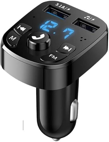 Ricarica rapida 12 V Bluetooth Adattatore per auto Trasmettitore FM con Kit vivavoce Ricevitore audio Accessorio per auto per telefono e musica USB