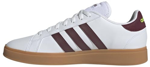 adidas Men's Grand Court Base 2.0 Shoes, Cloud White/Shadow red, 3.5 UK