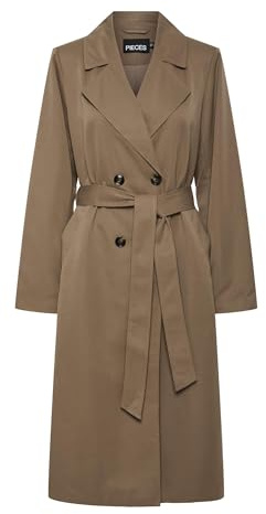 Pieces Pcscarlett Ls Trenchcoat Noos, Brun ventil, S