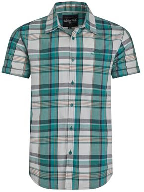 Weird Fish Judd Organic Cotton Short Sleeve Check Shirt White Size 2XL