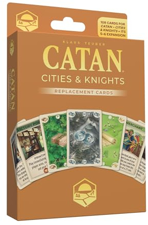 Catan Cities & Knights Kartenzubehör (6th Edition) Komplettes Ersatzset mit 36 Warenkarten & 54 Fortschrittskarten, Made Studio