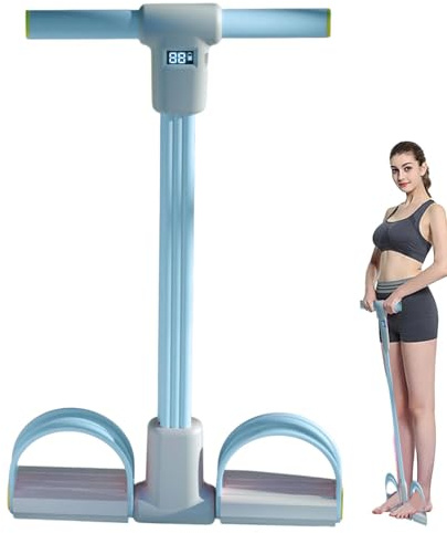 Tensión multifunción Cordera, banda de resistencia al pedal del pie,Banda de resistencia de correa de yoga elástica de 6 tubos | Cordera de tensión de pantalla LED, equipo de aptitud de aptitud multif